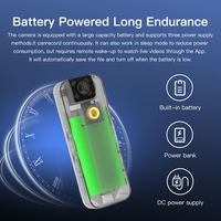 Mini Caméra Portable 3 Mégapixels 4G avec Carte SIM, Batterie 1500 mAh, Détection de Mouvement, Vision Nocturne, Caméra Mini Sans Fil pour 8H d'Autonomie Continue