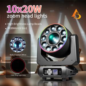 AICPOSE Luz Móvil LED 10x20W para Discoteca, Fiesta, Escenario, Ojos de Abeja Grandes, Luz Móvil con Zoom - Product Image 2
