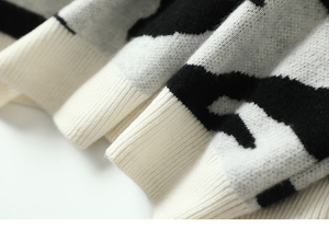 Designer produttore girocollo Trendy top lavorati a maglia autunno a righe moda inverno nero bianco Zebra modello Pullover <span class=keywords><strong>maglione</strong></span> donna - Product Image 4