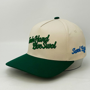 Logo brodé bouffant 3D personnalisé Casquette de golf Gorras Snapback Casquettes de camionneur structurées Casquette de baseball deux tons - Product Image 3