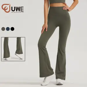 OEM satu ukuran Boot kaki cocok untuk semua olahraga Flare celana tinggi peregangan lembut Yoga Legging untuk wanita