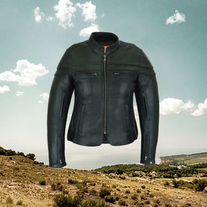 Chaqueta de Cuero Vacuno Unisex de Primera Calidad con Logotipo Frontal, Diseño Protector Ecológico para Motociclistas - Product Image 3