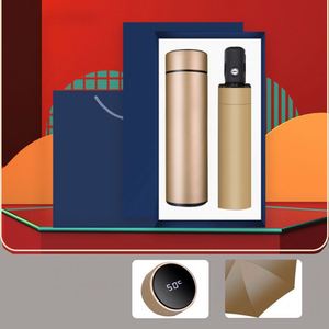 Coffrets cadeaux promotionnels personnalisés IStapromo avec logo, publicité, meilleures ventes 2020, ensemble cadeau 2 en 1 : tasse isotherme et parapluie pour le bureau - Product Image 3