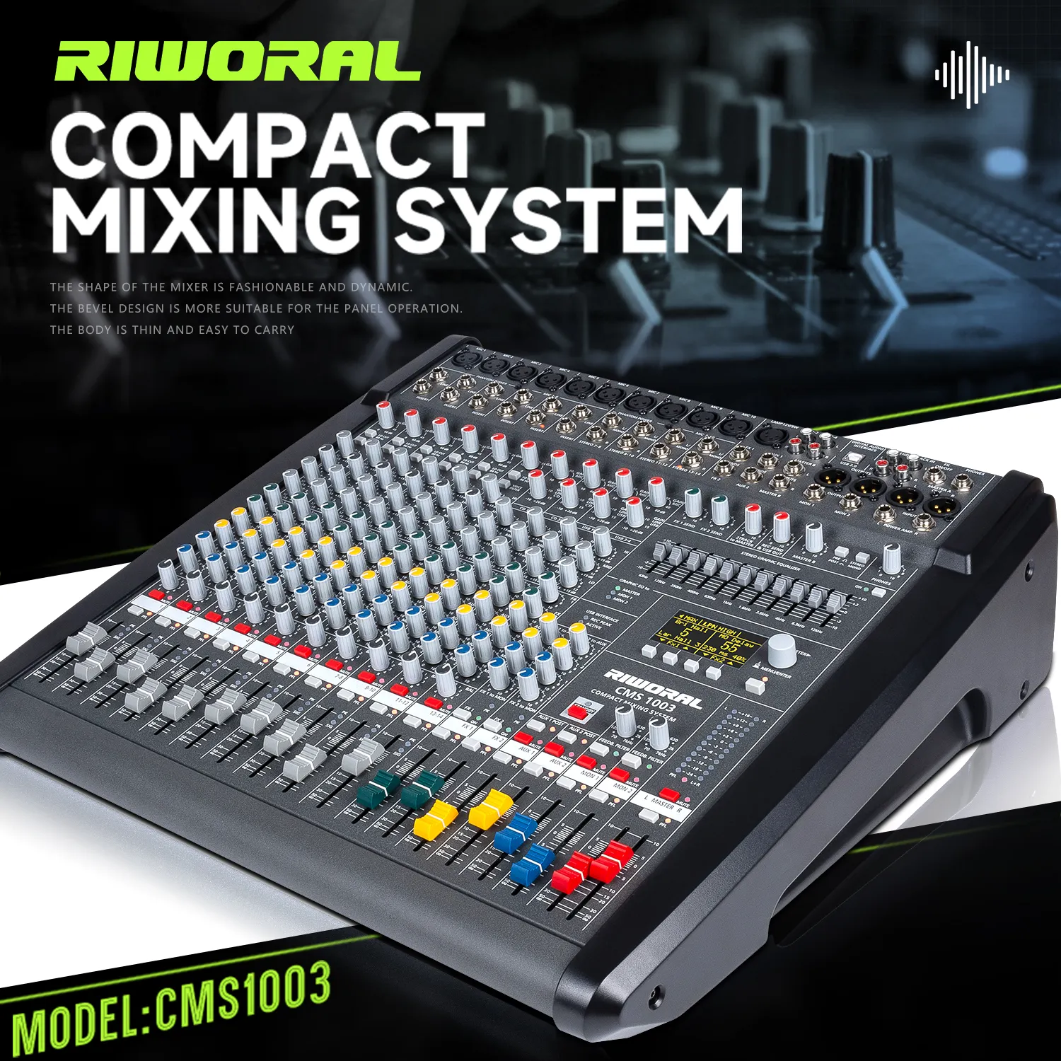 CMS1003 Professional 48 sets of stereo digital effects 199 dsp USB recording audio mixer for stage good quality