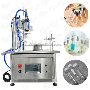HUAJIE Desktop automatic perfume bottle vials liquid filling capping machine with peristaltic pump filler