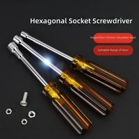 Tournevis à douille hexagonale universel interne/externe 5-10 mm en acier CR-V, outil à poignée en T allongée