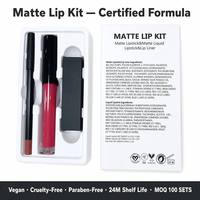 Ensemble de rouge à lèvres mat et crayon à lèvres 3-en-1 personnalisé OEM, haute pigmentation, imperméable, ensemble de gloss à lèvres, cosmétiques à marque privée
