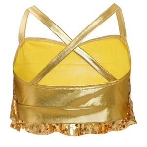 Débardeur court à volants pour filles de 6 à 16 ans, style danse de salon, camisole métallique, costume de danse jazz, pour compétition de cheerleading et performance scénique - Product Image 3