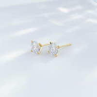 Orecchini a lobo minimalisti e versatili in oro giallo 18K con diamante coltivato in laboratorio a 4 griffe, orecchini a lobo, ear cuff, orecchini in oro