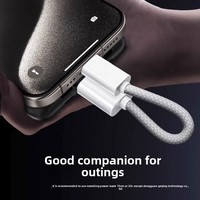 Kompatibel dengan iPhone 7-14 8PIN Kabel Data Anyaman TPE 12W Max PD Pengisian Cepat USB Ganda Nilon 0.15m