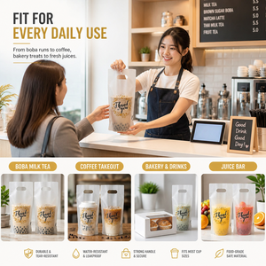 Té de la leche, café, vino, jugo, cerveza, agua mineral, bebidas energéticas Bolsas de entrega portátiles Se puede imprimir el patrón del logotipo Bolsa de agradecimiento - Product Image 6