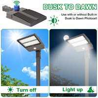 Lampe LED extérieure commerciale haute efficacité ETL DLC, étanche, type III, pour éclairage de zone de stationnement routier, avec cellule photoélectrique