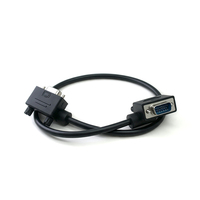 Câble d'extension DB15 15 broches D-Sub mâle vers femelle à angle droit 500 mm noir, connecteur industriel pour transmission de signal