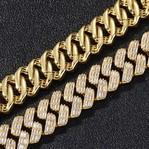 Iced Out Moissanite Diamond <b>Bracelet</b> plated in Gold Square Cuban Link Iced Out Jewellery Unisex Diamond <b>Bracelets</b> <b>Bangles</b> - Product Image 3