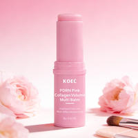 Stick multi-baume volumisant au collagène rose KOEC PDRN, baume hydratant anti-rides pour les lèvres, le visage et le corps