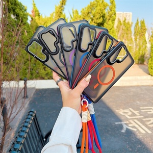 Full Body Lens Stand Lanyard Magnetic Phone <b>Case</b> for Samsung S25 S26 Plus S23 S24 Ultra S22 <b>Wireless</b> <b>Charge</b> Wrist Strap Cover - Product Image 3