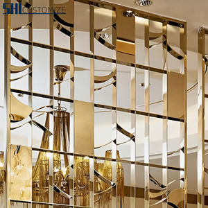 Moderne Hotels Villa Lobby Interieur Metalldekoration antike Kupfer-Edelstahl-Bildschirmplatten Lasergeschnittene Wandplatte Silber - Product Image 2