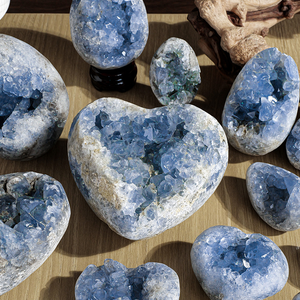 Vente en gros de cristal naturel de Célestine brute, pierre de guérison, cluster de Célestite bleue, géode brute pour <span class=keywords><strong>la</strong></span> méditation - Product Image 2