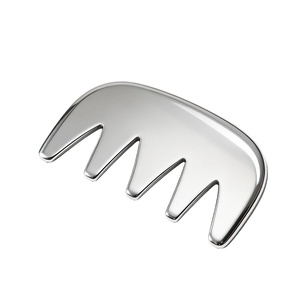 Peigne de massage à cinq dents en acier inoxydable 304 avec logo personnalisable pour la relaxation du cuir chevelu, la physiothérapie et le massage des méridiens - Product Image 5