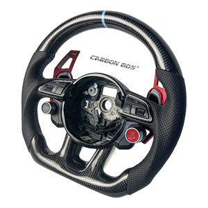 Volante Deportivo de Fibra de Carbono y Cuero Personalizado para <span class=keywords><strong>Audi</strong></span> B9, A3, A4, A5, A6, A7, A8, R8, S3, <span class=keywords><strong>S4</strong></span>, S5, A1, S1, C8, Gran Venta - Product Image 2