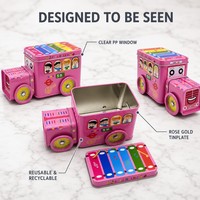 Boîte en fer blanc personnalisée en forme de voiture avec roulettes, amovible, qualité alimentaire, pour emballage de bonbons, vente en gros d'usine