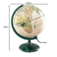 Globe terrestre lumineux en plastique de 25 cm/10 pouces avec LED, support en PVC ABS vert, globe éducatif de bureau pour enfants, décoration de la maison et du bureau