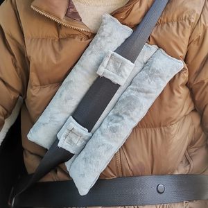 Seatbelt Shoulder Pad Grey Cotton Soft Car Protective Pad For Comfort Driving - Product Image 3