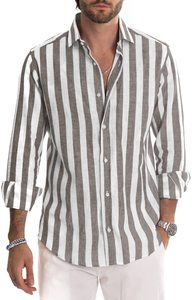 <span class=keywords><strong>Camicia</strong></span> da uomo Casual a righe con risvolto a manica lunga da uomo 2024 europea e americana nuova <span class=keywords><strong>camicia</strong></span> ampia da uomo - Product Image 6