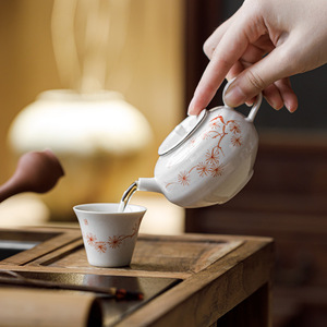 Guanlan Underglaze Painted Pine Breeze Teapot Porcelain Round With Lid Kung Fu <b>Tea</b> <b>Set</b> Afternoon <b>Tea</b> - Product Image 2