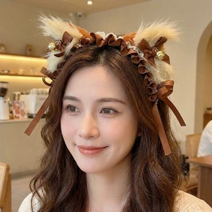 ที่คาดผมรูปหูแมวผ้าโพลีเอสเตอร์แบบนุ่ม สไตล์หวาน ทนทาน คุณภาพสูง สำหรับผู้หญิง แต่งคอสเพลย์ สำหรับคริสต์มาส ฮาโลวีน ของขวัญ - Product Image 2