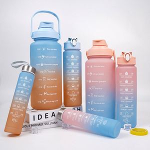 Popular Custom Logo Bpa Free Children Cute Diy Funny 3Pcs Set 2000Ml 900Ml 500Ml Outdoor Travel Plastic Water <b>Bottle</b> Gift Set - Product Image 3