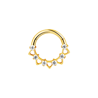 Anneau de nez en titane 16G avec fleur en zircon CZ, piercing de septum, boucle d'oreille Daith Conch, segment articulé Helix Click Hoop