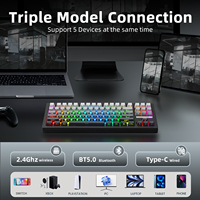 Clavier de jeu mécanique sans fil ZORNHER ZH870 Black Polar Day RGB, trois modes, USB-C, Hot-Swap, Anti-Ghosting, 88 touches pour ordinateur de bureau