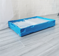 Grande caisse de rangement pliable transparente avec couvercle solide, boîte multifonctionnelle en PP injecté pour usage domestique, recyclable, pliable