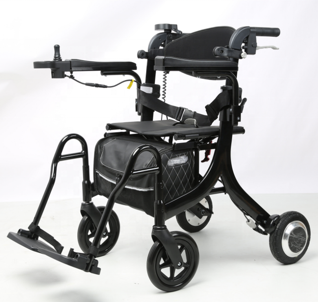 Multifunctional Lightweight and Foldable Electric Walking Aid with Electronic Brake and Lithium Battery Dual Motors