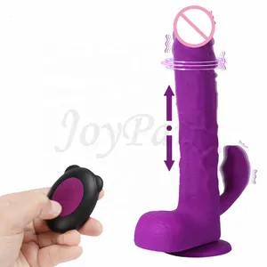 JoyPark Alat Penggetar Kelinci Teleskop G Spot Tahan Air Dildo Putar Motor Ganda Kuat Pendorong Besar Jarak Jauh 6 Kecepatan