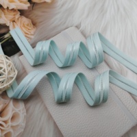 Ruban élastique rayé bleu clair 16 mm, sangle souple et flexible pour épaule, logo imprimé, bande de ruban noir, bleu, blanc