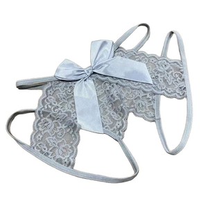 String sexy à entrejambe ouvert avec dentelle et nœud, pas besoin de retirer, transparent et très sexy A11 - Product Image 4