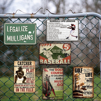 Panneau métallique vintage « Baseball Life Lessons », 13 règles, art mural rétro sur le sport pour la décoration de la salle de jeux ou du bureau