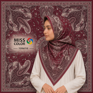 Foulard carré en voile Bawal imprimé numériquement Miss Color Luxury, en polyester chiffon respirant, hijab turc de qualité supérieure - Product Image 4