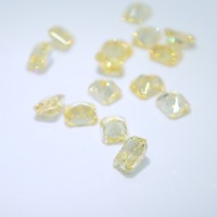 Zircon cubique jaune citron synthétique, pierre précieuse en vrac pour la fabrication de bijoux, 8*6-12*10mm, octogone, effet glace pilée, haute qualité, directement de l'usine