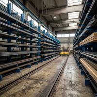 Système AS/RS automatisé à cantilever robuste avec bras robotique pour l'entreposage de profilés en aluminium et de tuyaux en acier de grande longueur