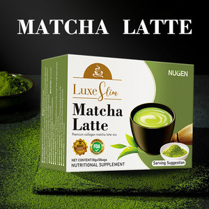 Poudre de thé vert matcha sans sucre, café instantané minceur en format boîte, emballage de 10 sachets - Product Image 2