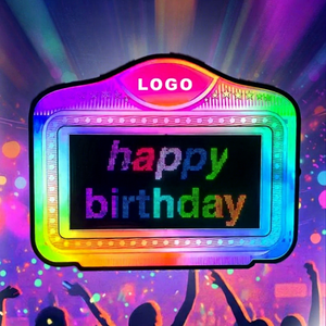Factory Customizable Rechargeable <b>LED</b> Digital VIP Bottle Service Presenter Wood Billboard Sign for Nightclubs APP DIY Parties - Product Image 1