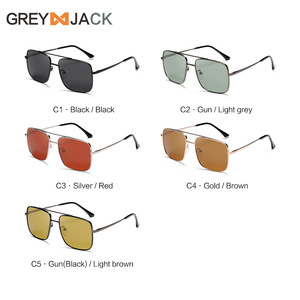 Lunettes de soleil Greyjack pour hommes, monture en métal, lentilles TAC, protection UV400, couleur or, G026, lunettes de conduite - Product Image 1