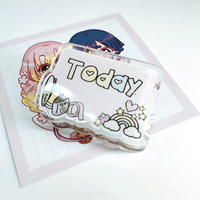 Marque-page en acrylique double face mignon, papeterie de bureau Kawaii, clips en acrylique