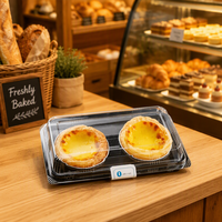 Barquette d'emballage en plastique PET pour tartelettes aux œufs personnalisées, idéale pour la boulangerie, la pâtisserie et les desserts, vente en gros
