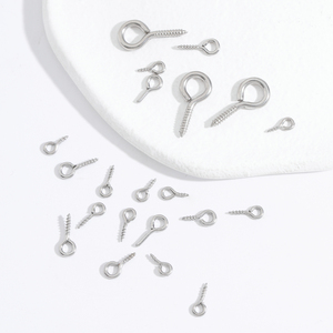 100 unidades/bolsa de pequeños y diminutos ganchos de ojo, <span class=keywords><strong>ojales</strong></span>, cierres de oro con rosca, accesorios de joyería <span class=keywords><strong>para</strong></span> hacer manualidades DIY - Product Image 4