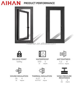 Aihan Tùy Chỉnh Đu Mở Nhôm Cửa Sổ Cửa Sổ Cách Âm Cách Nhiệt Đôi Kính Louver Cho Biệt Thự Bên Ngoài Phòng Tắm Dự Án - Product Image 6