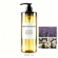 Huile de massage relaxante à la lavande et à la camomille OEM ODM, huile corporelle nourrissante et hydratante avec vitamine E pour le traitement anti-stress en SPA